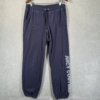 Juicy Couture  Velvet Pants Women's Navy Blue Y2K Velour Jogger Pants Size L - Image 1 of 4