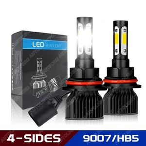 Faros LED 9007 HB5 de 4 caras haz alto bajo 60000LM blanco súper brillante 2X - Imagen 1 de 15