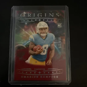 OMARION HAMPTON 2025 RED Origins /225 Rookie RC - #134 LA Chargers - Picture 1 of 3