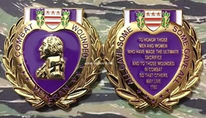 Combat Wounded Purple Heart Challenge Coin - Picture 1 of 1
