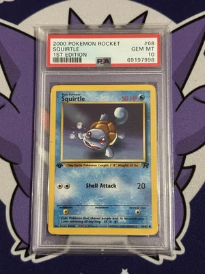 2000 Pokémon Team Rocket #68 Squirtle 1st Edition – PSA 10 - Image 1 of 2