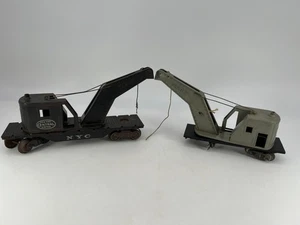 Marx Spur O NYC Central System Kranwagen grau schwarz 2 Stück schlecht - Bild 1 von 14