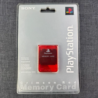 New Sony OEM PlayStation 1 PS1 Crimson Red Memory Card SCPH-1020 URQ/94023 NOS - Image 1 of 4