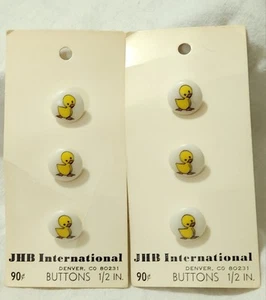 JHB Bottoni Internazionali 2 Carte 6 Pezzi Giallo Baby Duck #22758 Bottoni 1/2" - Foto 1 di 6