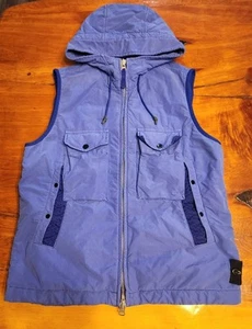 Stone Island Vest David Light TC Micropile Hoodie Full Zip Purple Fleece SZ M - Picture 1 of 23