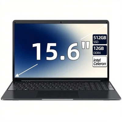 SGIN Laptop 15,6 Zoll 512GB SSD Intel N5095 Bis zu 2,9GHz FHD-Bildschirm 7200mAh - Bild 1 von 4