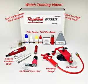 RapidTech EXPRESS Auto Glass Windshield Windscreen Rock Chip Resin Repair Kit - Picture 1 of 8