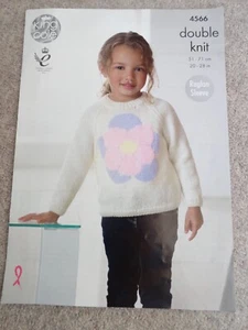 Knitting Pattern for Girl's Sweater and Cardigan. DK. - Picture 1 of 5