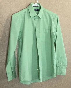 Chaps Size 14 Boys Button Up Long Sleeve Avocado Green - Picture 1 of 9