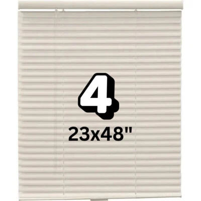 4 Pack -Champion Alabaster 1 In Cordless Room Darkening Alum. Mini Blinds 23x48" - Image 1 of 4
