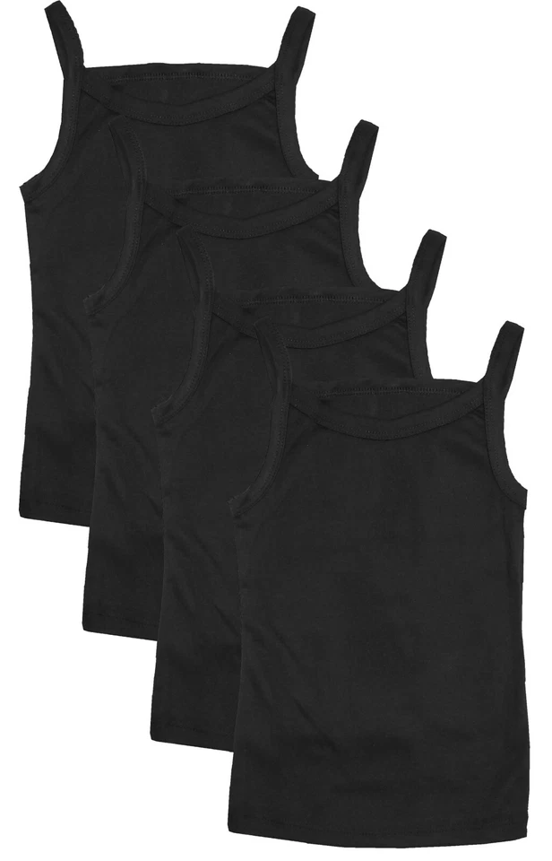 Girls Tank Top Cotton Camisole Undershirt Strap 4-Pack Toddler Kids White New  - Image 1 of 1