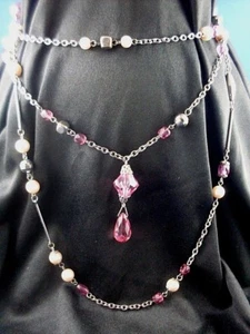 Vintage Style CRYSTAL GLASS etc BEADED MULTI-STRAND Fashion Necklace COLLECTABLE - Bild 1 von 9