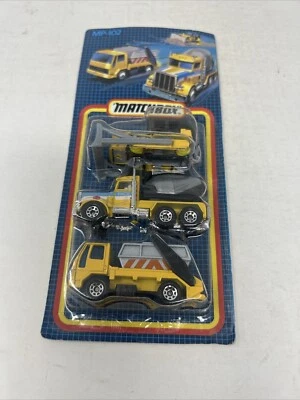 MATCHBOX CONSTRUCTION TRIPLE PACK MP-102 - SKIP/CEMENT FACTORY SEALED Unpunched - Image 1 of 4