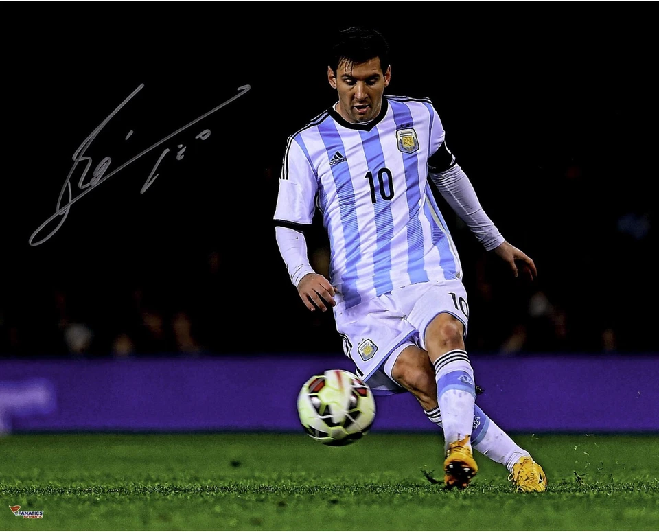 LIONEL MESSI - REIMPRESIÓN DE FOTO FIRMADA BRILLANTE 8 X 10 Foto 1 de 1