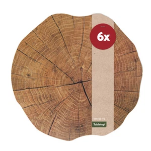 Tischset Platzset MOTIV Baumstamm 6 Stk. rund Ø 38 cm Kunststoff abwischbar - Bild 1 von 7