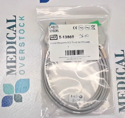 T-13860 3 PLOMOS MARQUETTE ECG MALETERO PARA CABLES DIN - NUEVO Foto 1 de 4