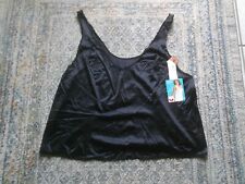 Vassarette Lace Trimmed V-Neck Nylon Camisole Black Sable Size 3XL VINTAGE NWT