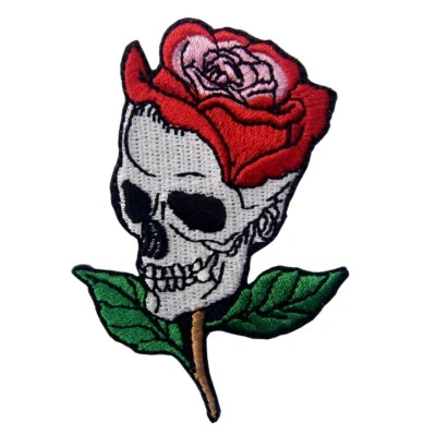 Embroidered Sew On Iron On Patches Badges Appliques Patch Biker Back Punk Skull - Image 1 of 4