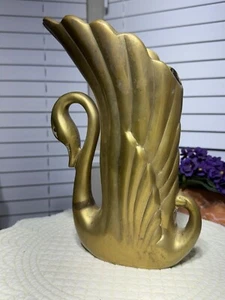 Rosenthal Netter Vintage Large Brass Swan Vase - Picture 1 of 10