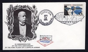 USA 1975 First Flight Zeppelin Airship Commemorative Cover. Findlay Local Post - Picture 1 of 2