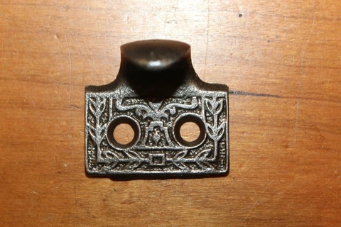 Antique Victorian Brass Plated Cast Iron Window Lift O-49 Cover