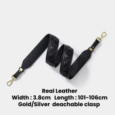 Nueva Bandolera de Repuesto Dior Correa para el Hombro Cuero Negro Dorado Plata Sin Logo Foto 1 de 4