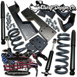 1988-1998 C1500 Silverado Sierra OBS V8 3/5 Lowering Drop Coils Flip Kit Shocks - Picture 1 of 7