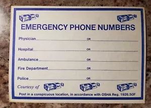 Evangeline Maid Bread vtg Emergency Phone Numbers sign Louisiana Lafayette - Picture 1 of 4