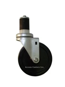 4EXSRS-75 4" Swivel Caster, Soft Rubber Wheel, 1.360" - 1.425" Expansion Stem - Picture 1 of 1