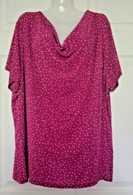 Blusa Top para Mujer Jaclyn Smith Lunares Corte Cuello Líquido Tejido Talla Grande 3X Foto 1 de 4