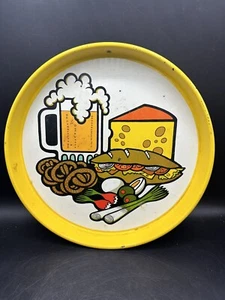 Vintage Bier, Käse und Brezel Metalltablett - Bild 1 von 2