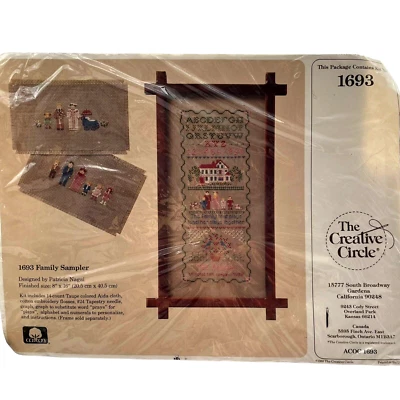 Nuevo kit de punto de cruz Creative Circle Family Sampler 8x16 Patricia Nagai 1693 Foto 1 de 4