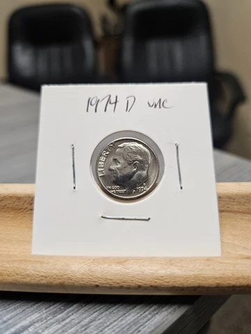 1974-D Uncirculated Roosevelt Dime Denver Actual Coin Pictured Cover
