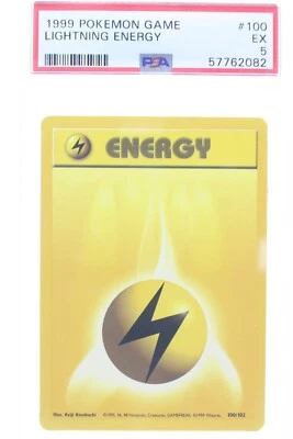 PSA 5 EXCELLENT 1999 Pokémon Game #100 Lightning Energy !!! - Image 1 of 4