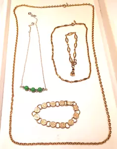 Lote de 5 Sarah Coventry... Tono dorado: 2 collares, 2 pulseras. Silvertone: 1 cuello - Imagen 1 de 7