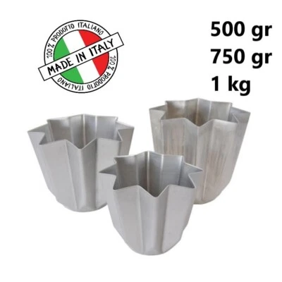 STAMPO FORMA PANDORO PANETTONE NATALIZIO 500 GR 750 GR 1 KG IN ALLUMINIO - Immagine 1 di 2