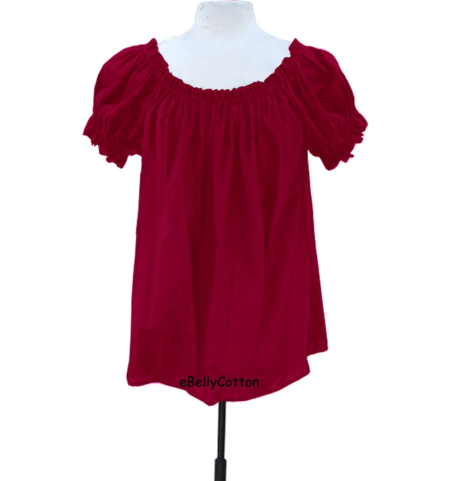 Blusa Chemise Algodón Gasa Campesina Camisa Renacimiento Disfraz Halloween Medieval Foto 1 de 1