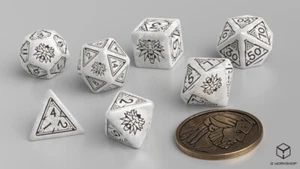Q-Workshop BNIB The Witcher Dice Set. Geralt - The White Wolf - Picture 1 of 1