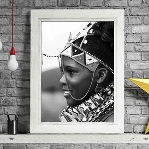 AFRICAN WOMAN - Tribal Poster Picture Print - Sizes A5 to A0 **FREE DELIVERY** - Picture 1 of 14