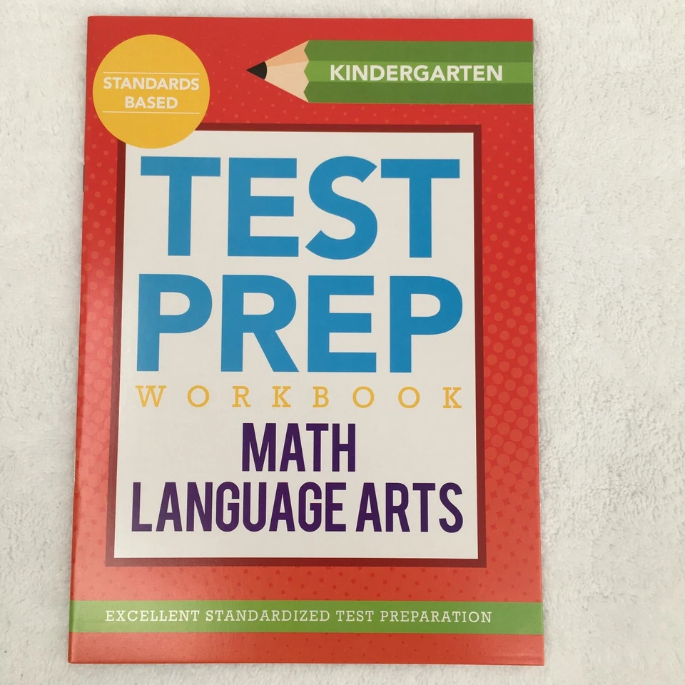 Standards Based Test prep Kindergarten Math & Language Arts Workbook New - Image 1 of 4