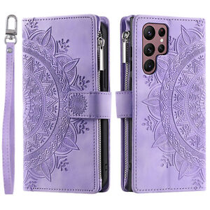 For Samsung Galaxy S23 Ultra S22+ S21 S20 FE Note20 10 9 8 7 Leather Wallet Case