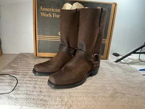 NOS WALKER 1615 BROWN MOTORCYCLE LEATHER ENGINEER BOOTS SOFT TOE 8.5 EE - Picture 1 of 9