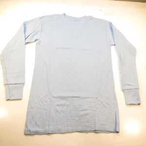 New VINTAGE MEDALLION PULLOVER LONG SLEEVE DOUBLE LAYERED T SHIRT Mens M Blue  - Picture 1 of 7