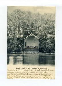 Riverside, (Newton, Weston) MA 1908 Postkarte, Band Stand, Charles River - Bild 1 von 2