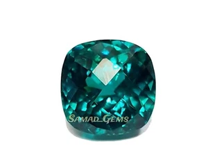 Cojín de topacio verde azulado de 20,65 quilates de alta calidad a cuadros piedras preciosas sueltas - Imagen 1 de 6