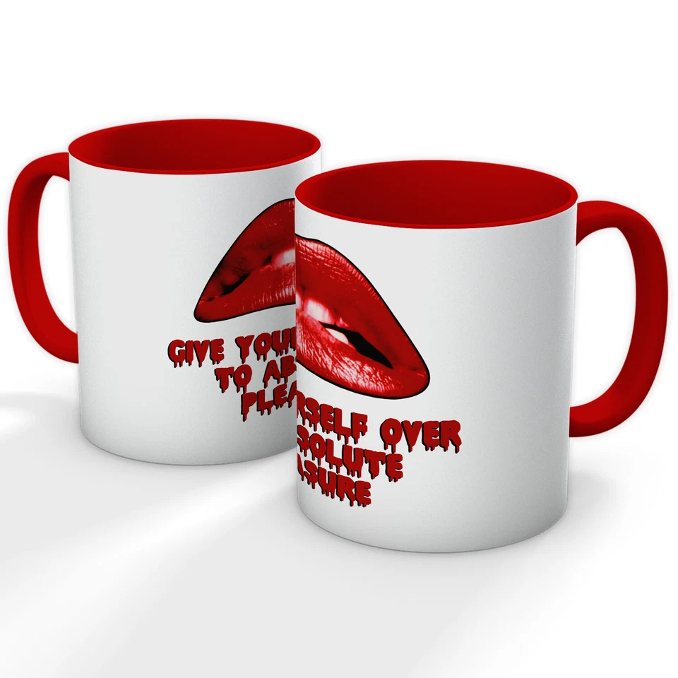 ROCKY HORROR PICTURE SHOW GIVE YOURSELF OVER PLEASURE MUG IN VARIOUS COLOURS - Image 1 of 1