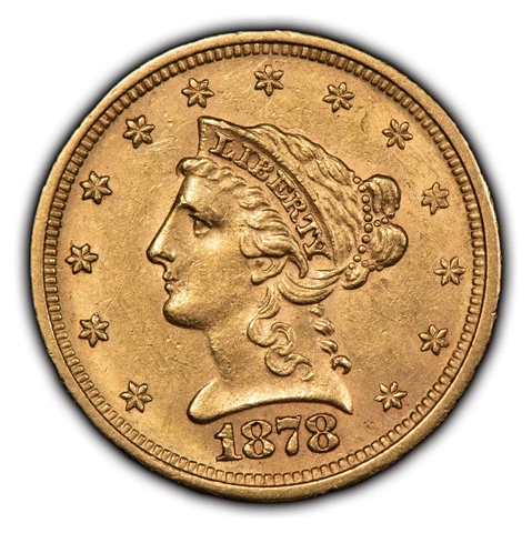 1878-S G$2.50 Liberty Head Gold Quarter Eagle - Strong Luster - AU+ - SKU-G2256 Cover