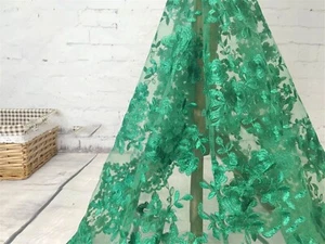 Floral Dress Costume Tulle Embroidery Bridesmaid Wedding Gown DIY Lace Fabric - Picture 1 of 39