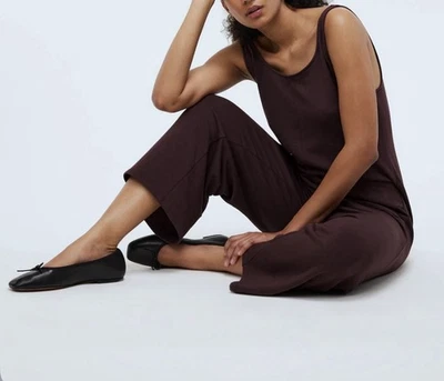Madewell Superbrushed Pull On Jumpsuit Chocolate Raisin Size L - Image 1 of 4