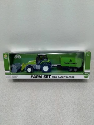 Kids Pull Back Tractor Farm Set New In Box. - Image 1 of 4